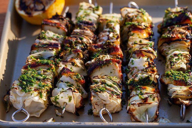 cabbage and halloumi skewers-8