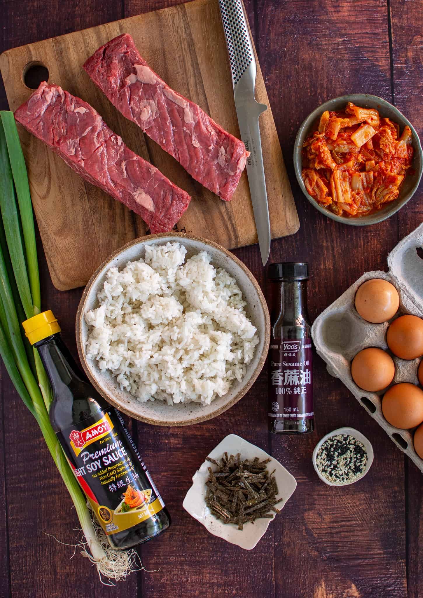 ingredients needed for Korean fried rice
