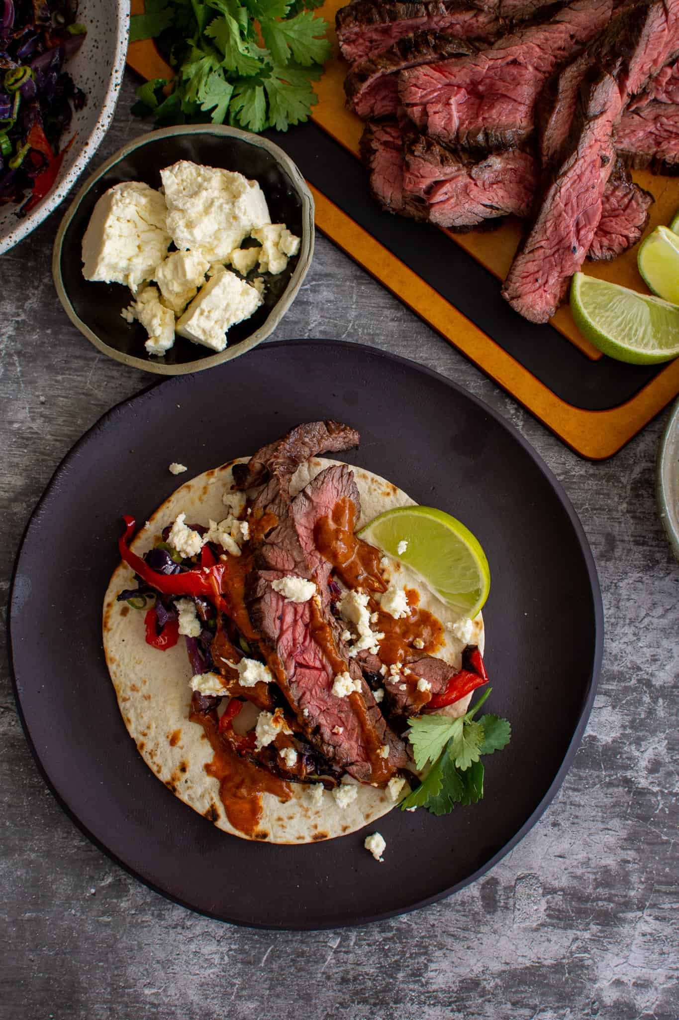 Bavette Steak Tacos, Chipotle Sauce