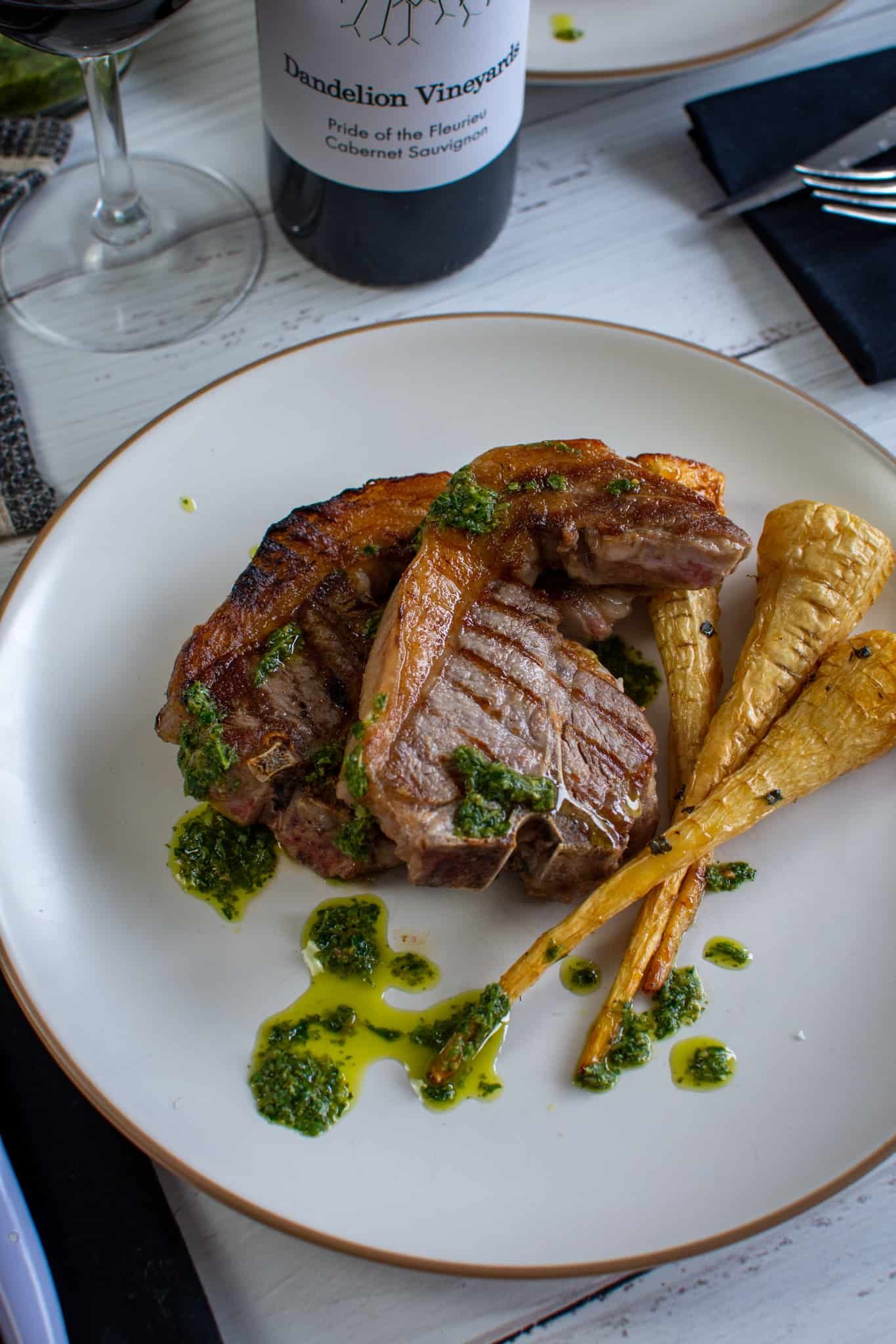 Lamb Loin Chops, Salsa Verde
