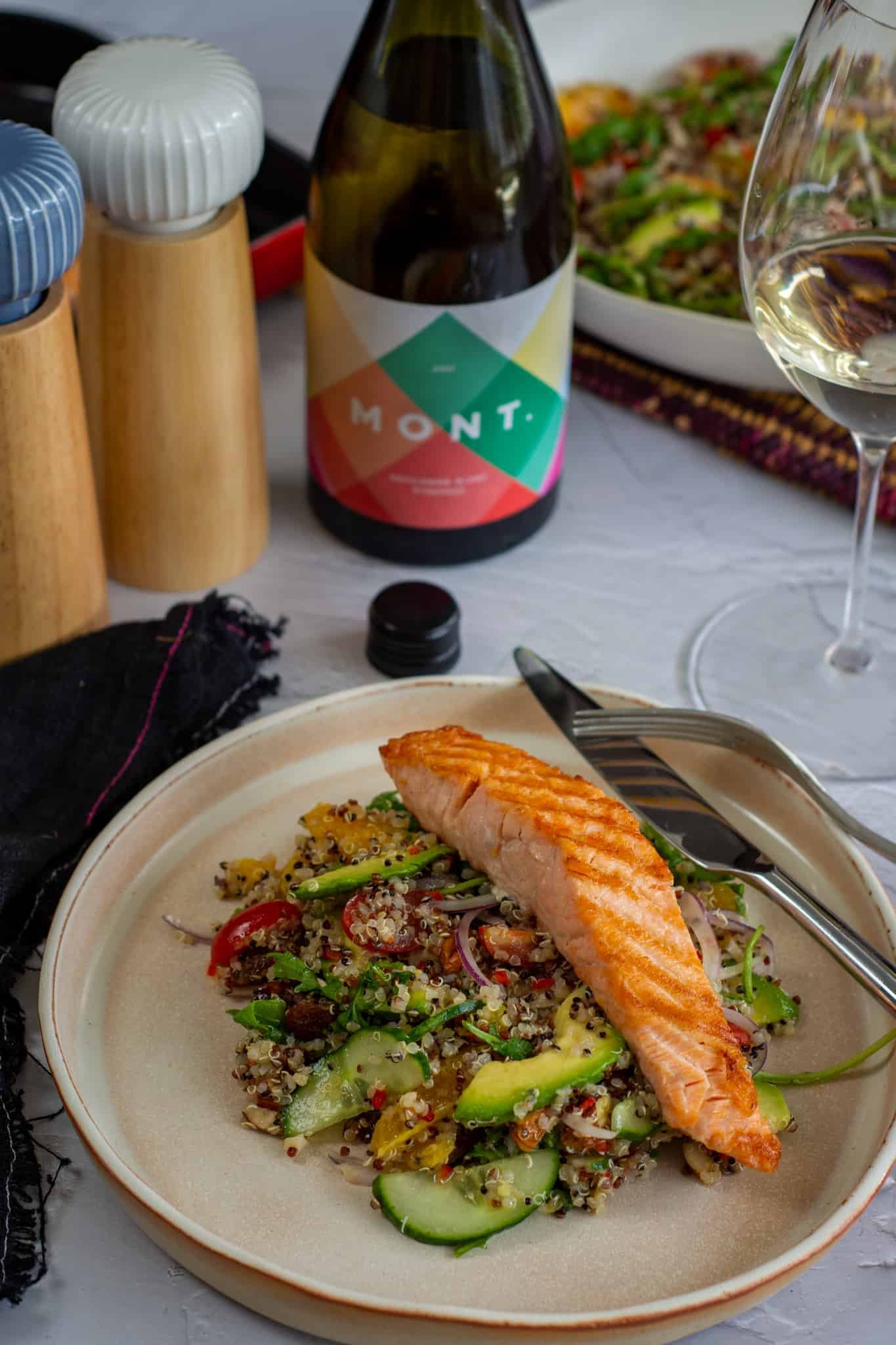 Ancient Grain Salad w/ Grilled Salmon